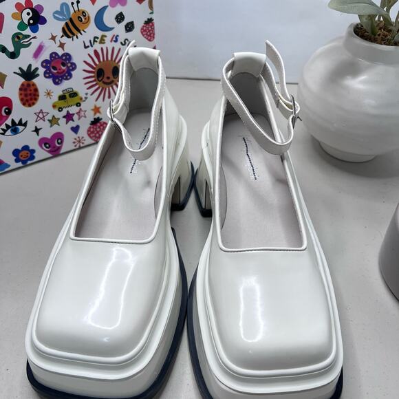 Jeffery Campbell Empath Patent Leather Mary Jane Platform White Women 6 NWB - Picture 5 of 11